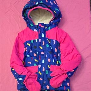 Cat & Jack Pink and Blue Kids Puffer Jacket